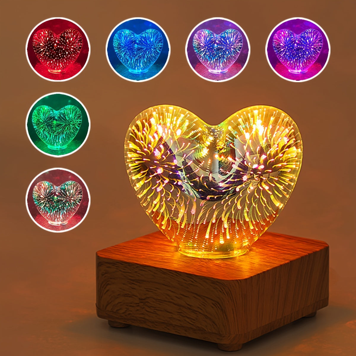 3D Love Heart LED Night Light