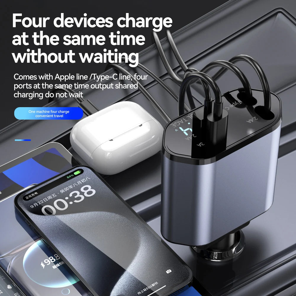 4-in-1 Car Fast Charger