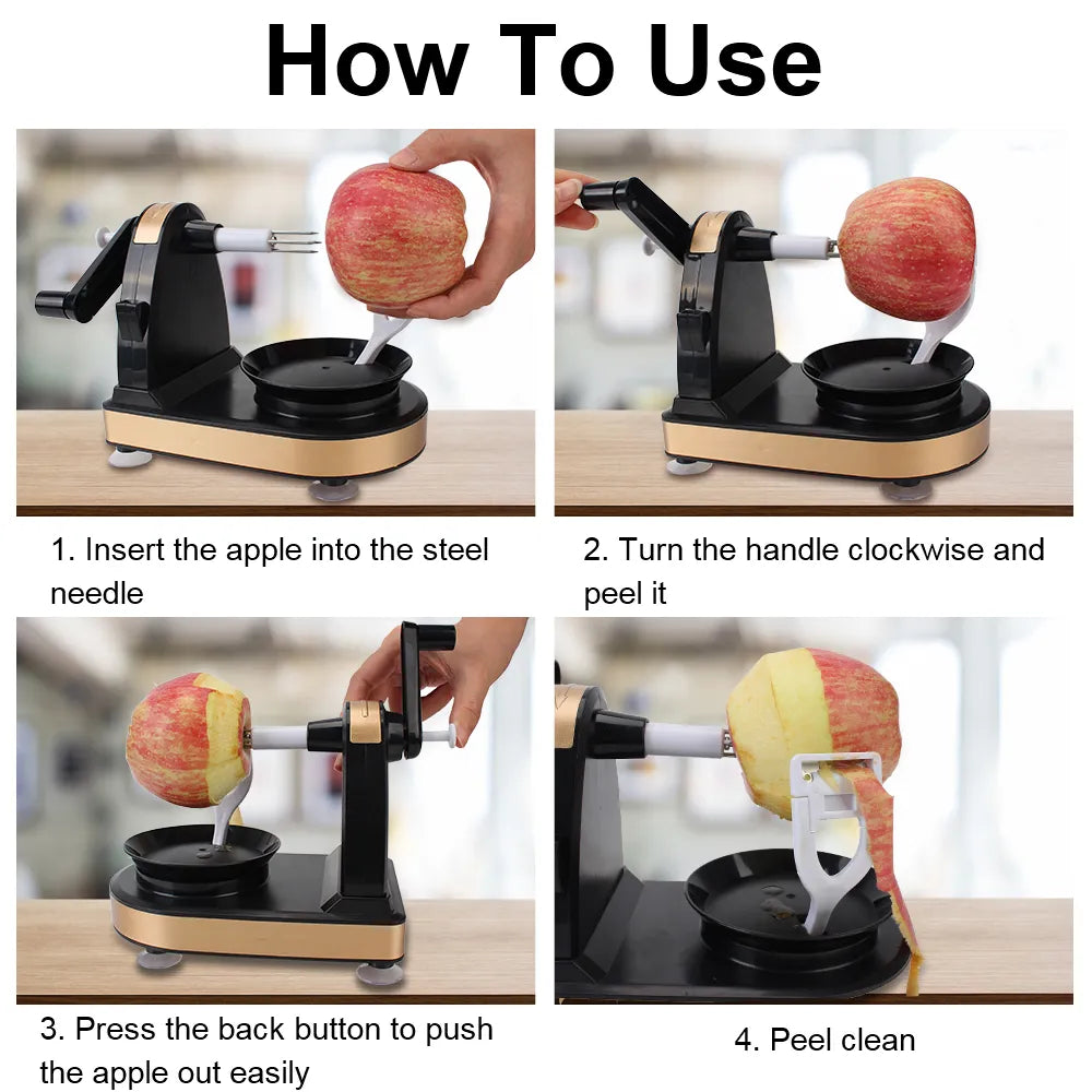 Hand-Cranked Fruit Peeler